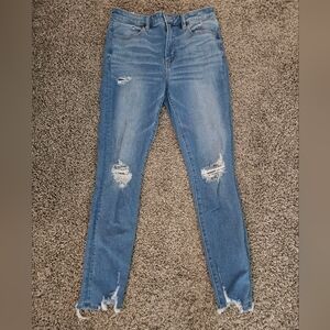 American Eagle Blue Skinny Distressed Jeans